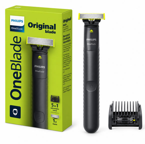 Barbeador e Aparador Elétrico Philips OneBlade QP1425/10 – Pente 5 em 1, Sem Fio e À Prova d’Água