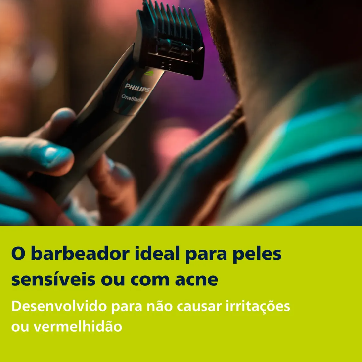 Barbeador e Aparador Elétrico Philips OneBlade QP1425/10 – Pente 5 em 1, Sem Fio e À Prova d’Água - Imagem 5